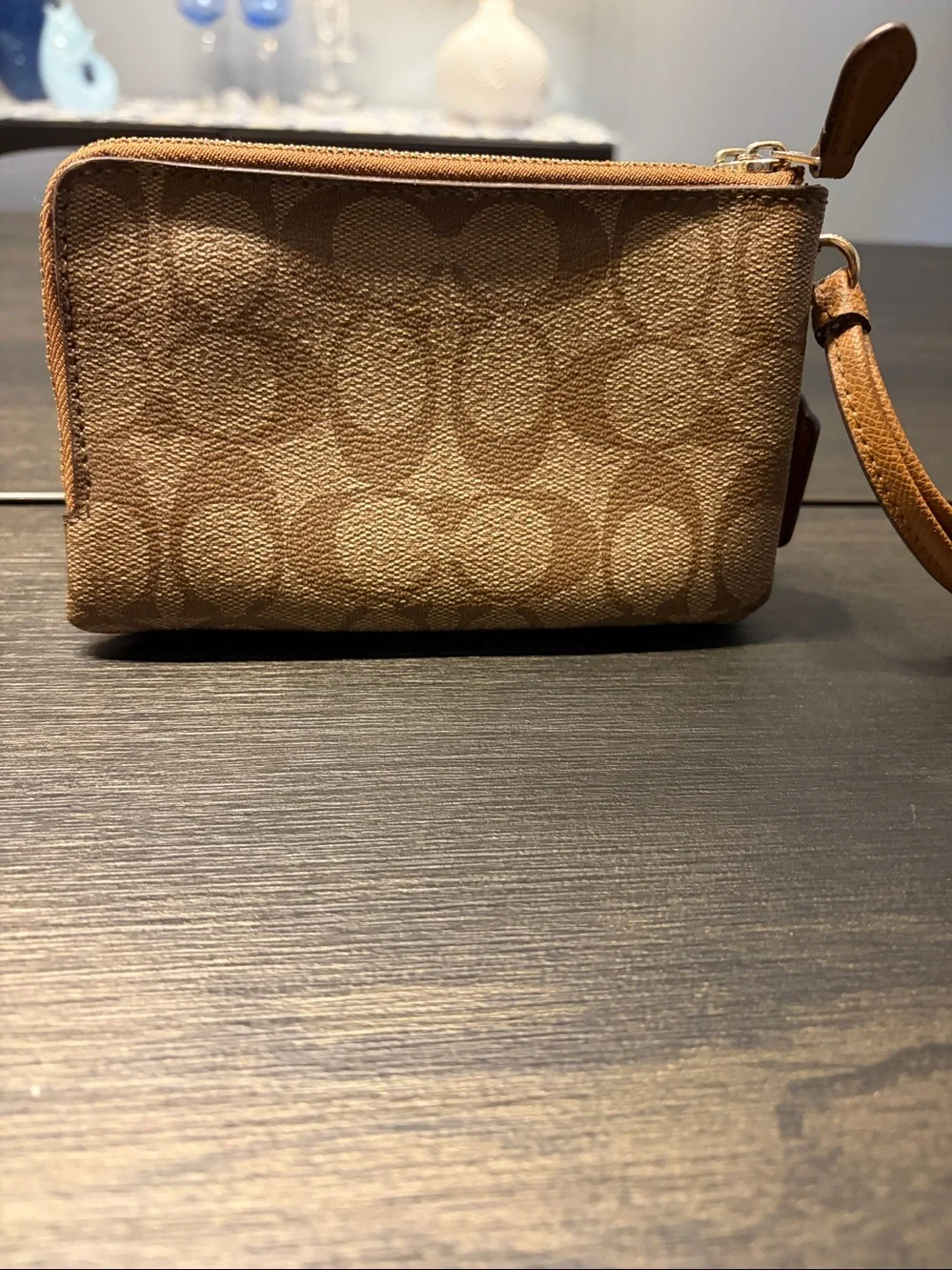 Coach Double Zip Wristlet in Signature Canvas
